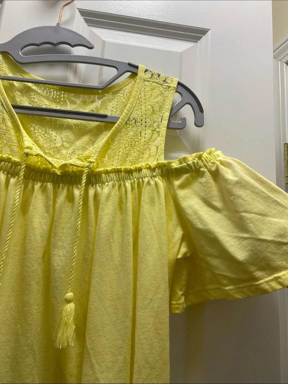 18 Plus Justice Bright Yellow Girls' juniors cold shoulder Top